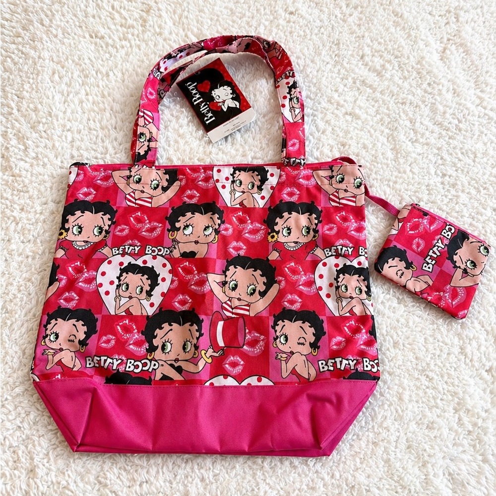 Pink Betty Boop Tote with Matching Pouch